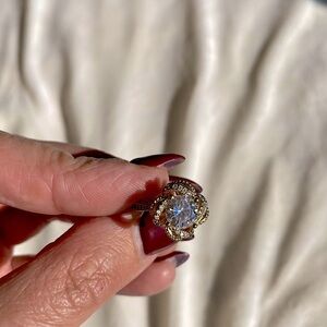 Stunning Gold-Plated Floral Cocktail Ring | Size 6